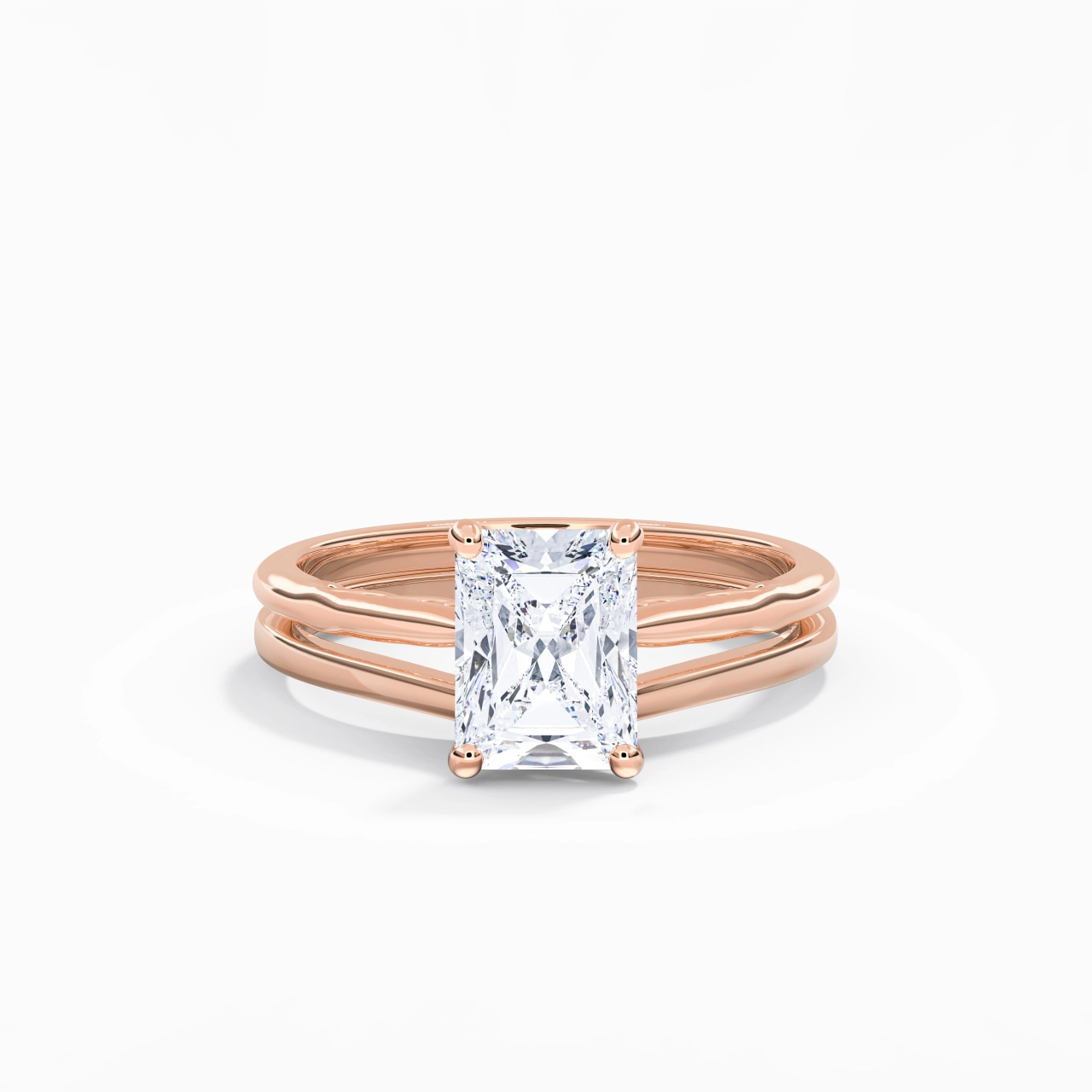 18K Rose Gold Moissanite Bridal Set