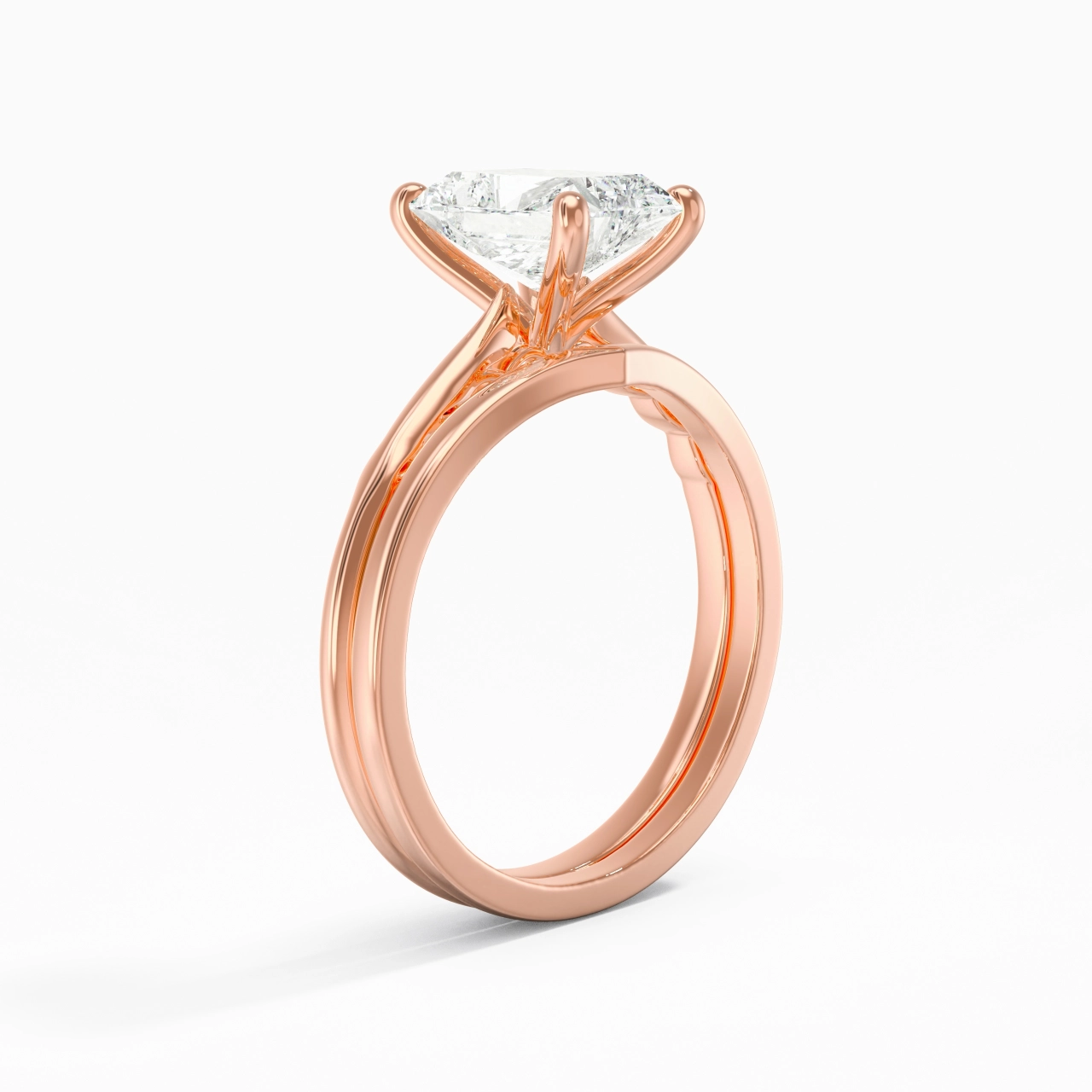 18K Rose Gold Moissanite Bridal Set