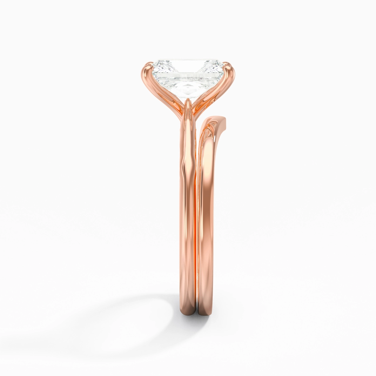 18K Rose Gold Moissanite Bridal Set
