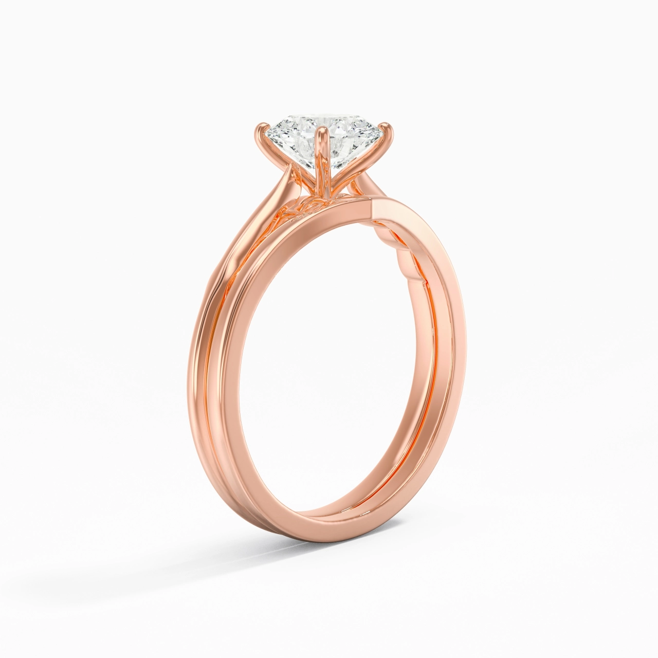 14K Rose Gold Moissanite Bridal Set