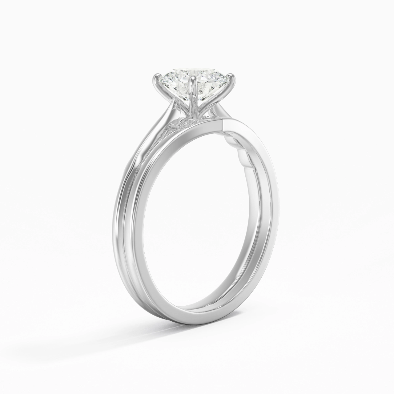 14K White Gold Moissanite Bridal Set