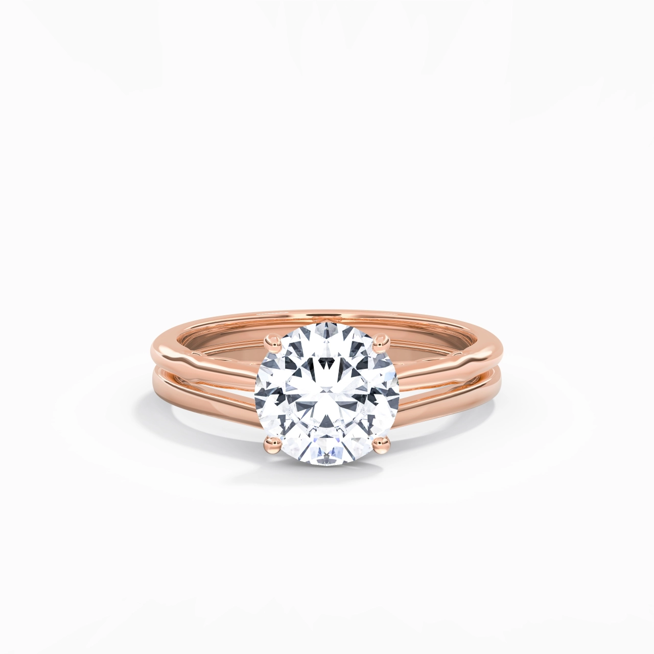 18K Rose Gold Moissanite Bridal Set