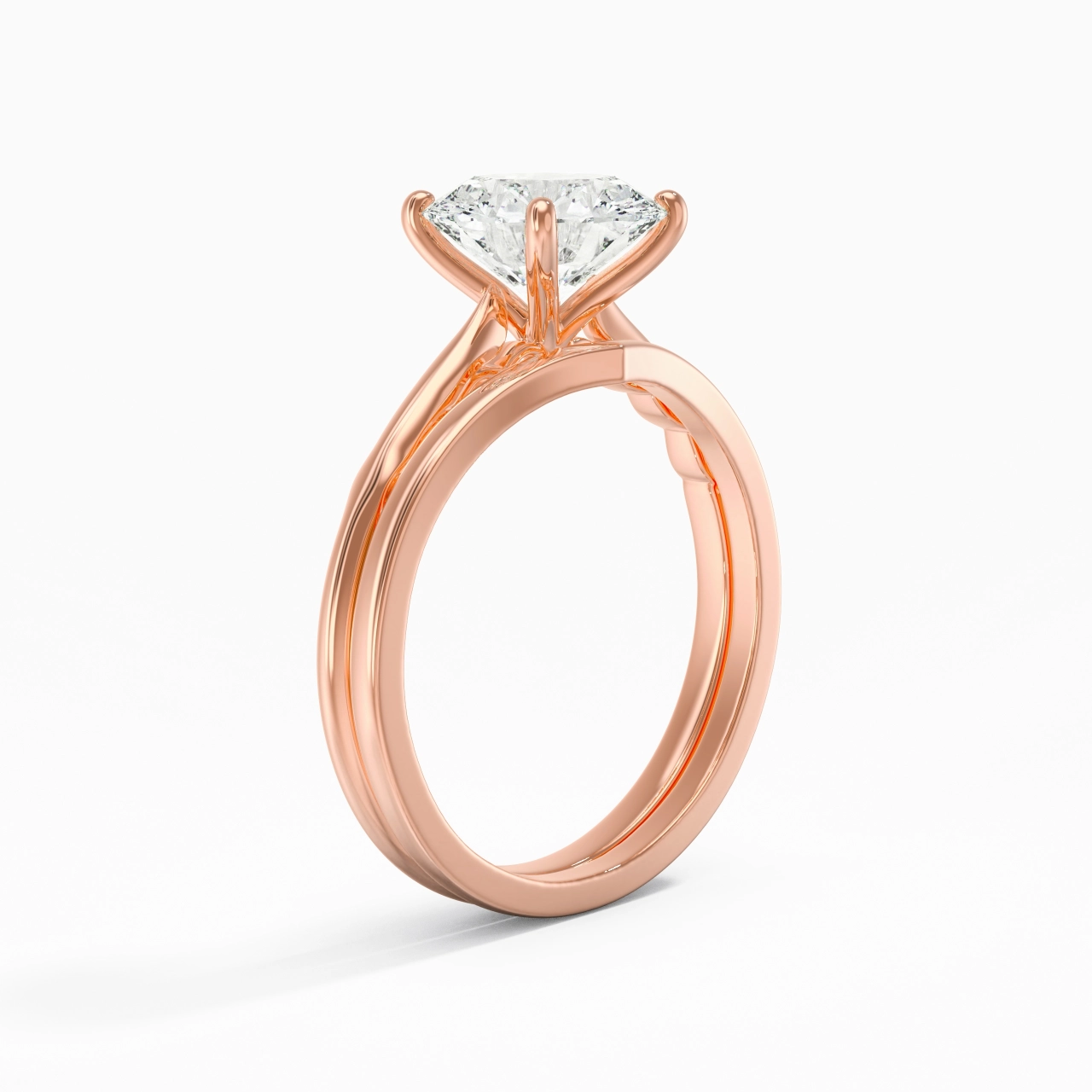 18K Rose Gold Moissanite Bridal Set