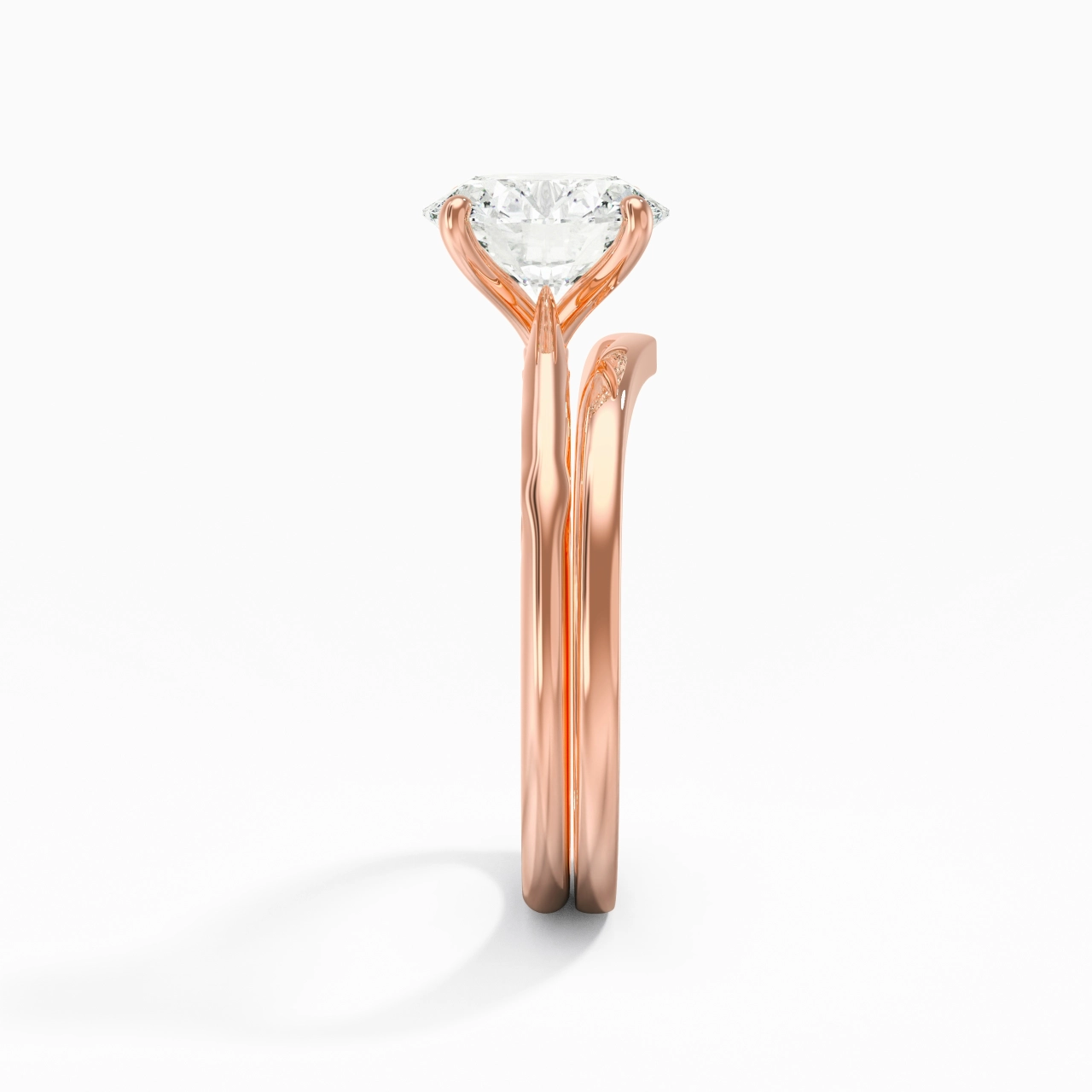 18K Rose Gold Moissanite Bridal Set