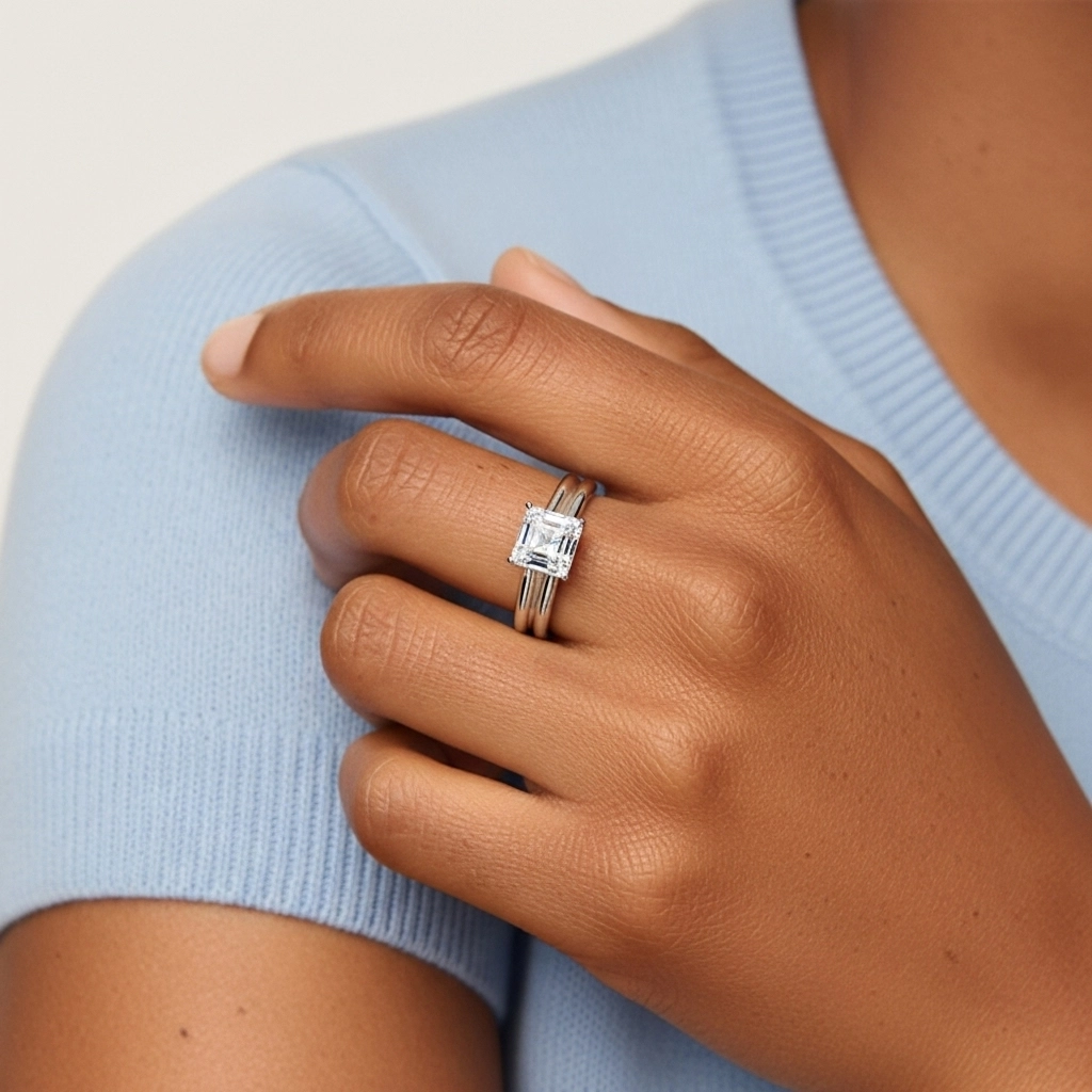 925 Sterling Silver Moissanite Bridal Set