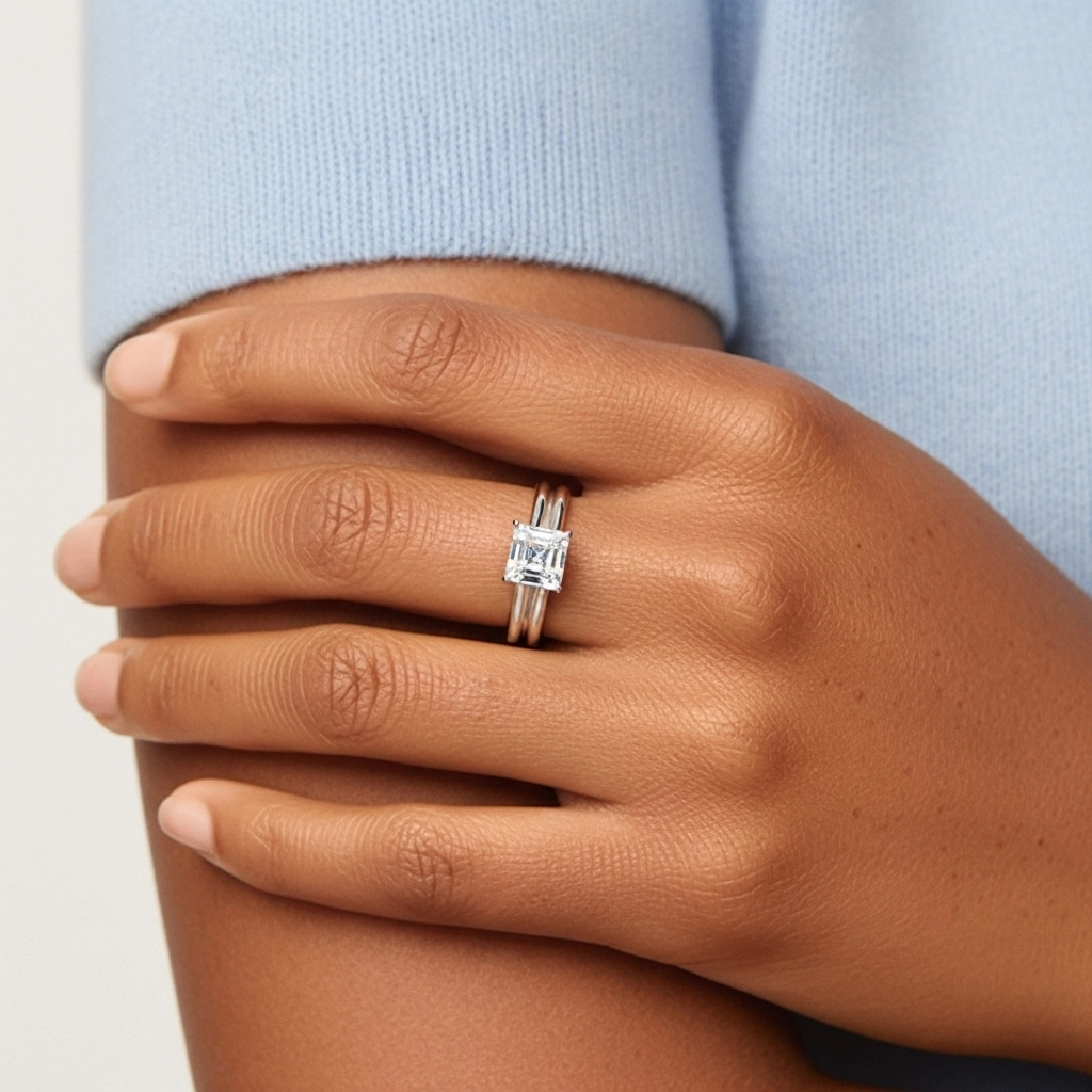 925 Sterling Silver Moissanite Bridal Set