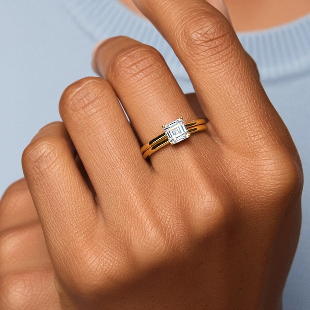 18K Gold Moissanite Bridal Set