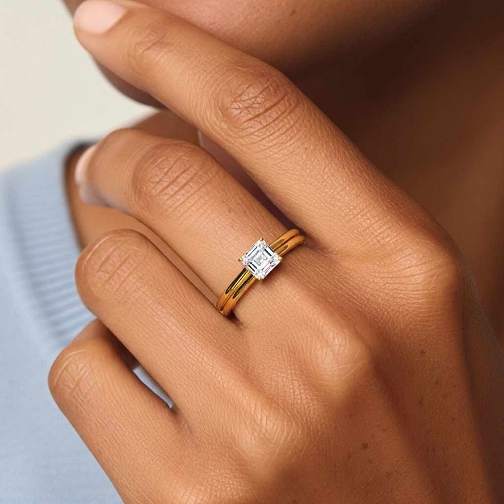 18K Gold Moissanite Bridal Set