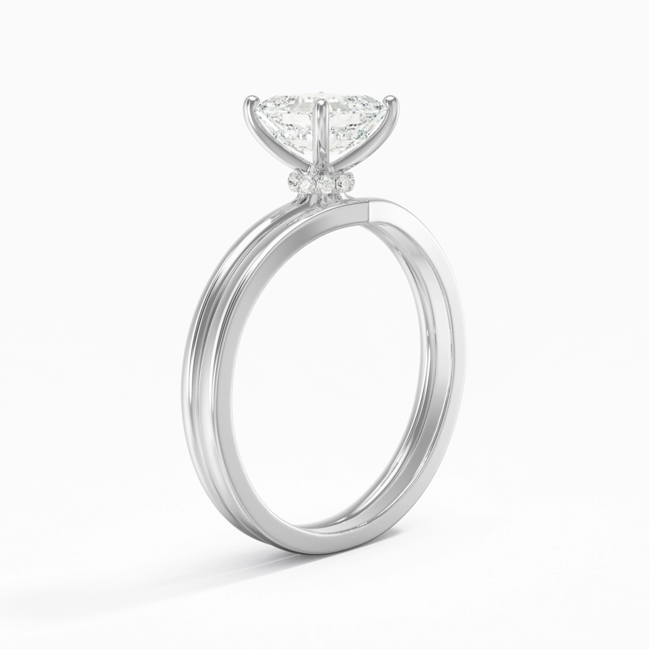 925 Sterling Silver Moissanite Bridal Set
