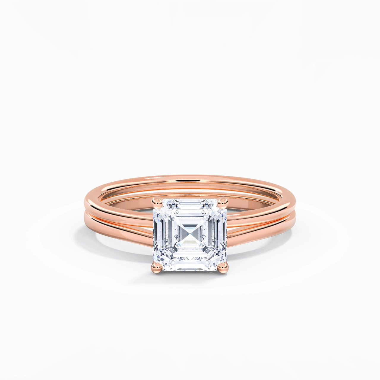 18K Rose Gold Moissanite Bridal Set