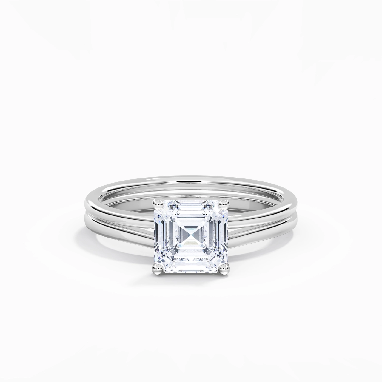 Platinum Moissanite Bridal Set