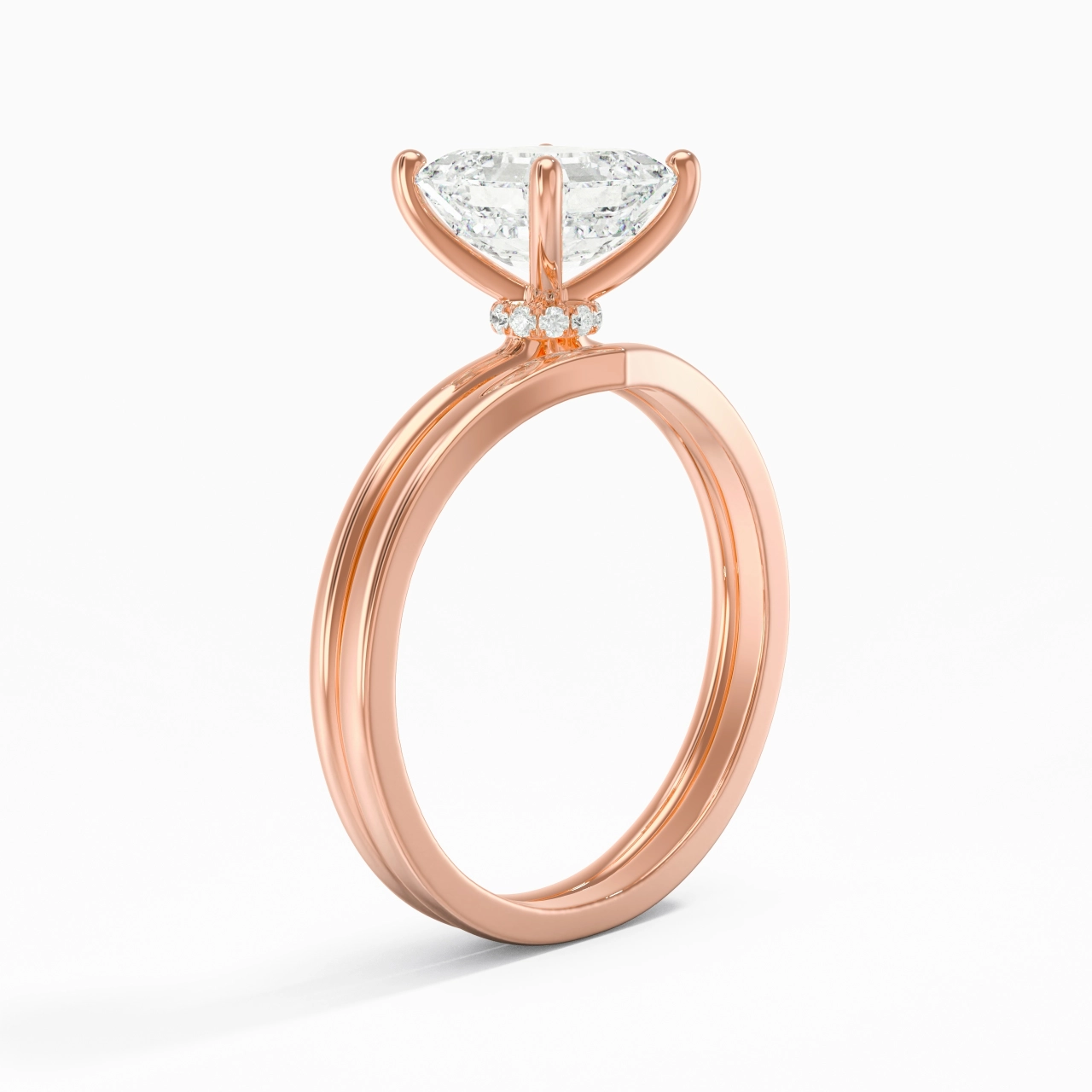 18K Rose Gold Moissanite Bridal Set