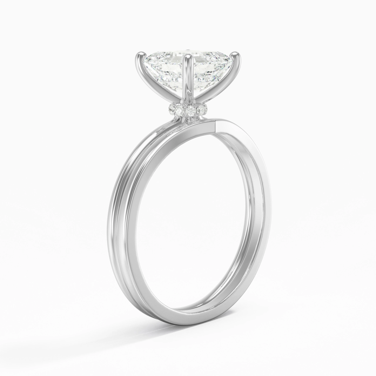 Platinum Moissanite Bridal Set