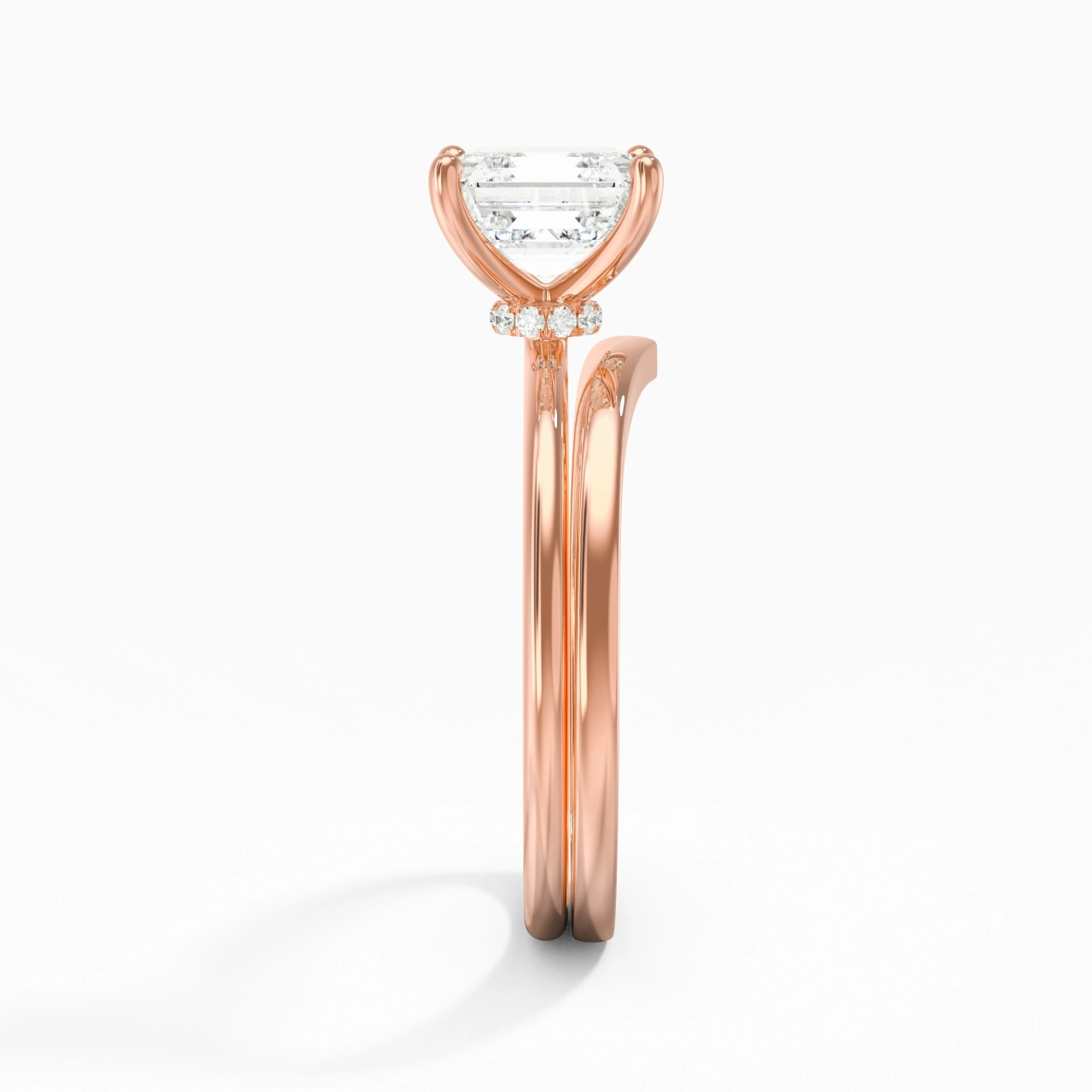 18K Rose Gold Moissanite Bridal Set