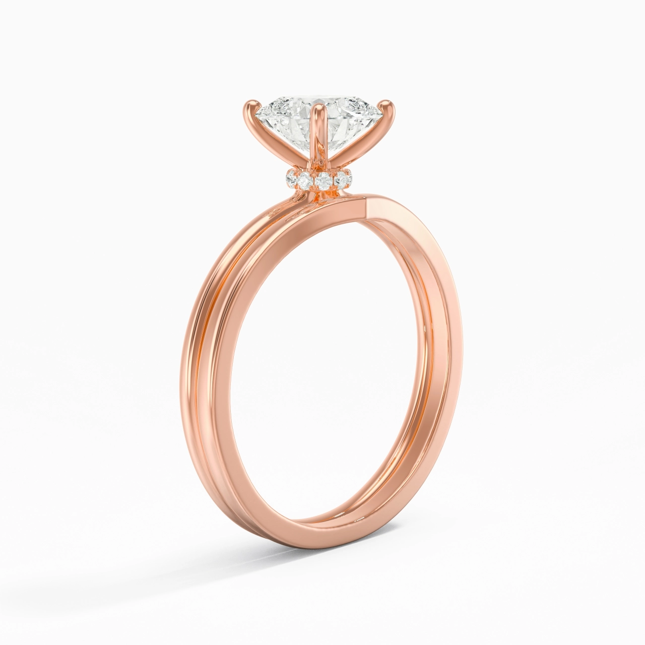 18K Rose Gold Moissanite Bridal Set