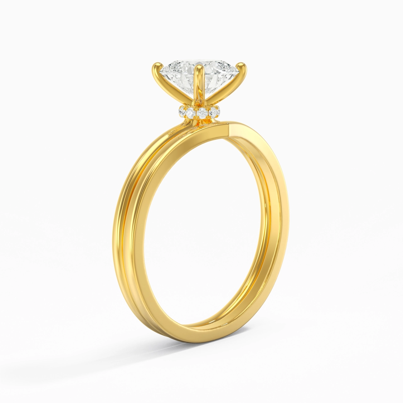 18K Gold Moissanite Bridal Set