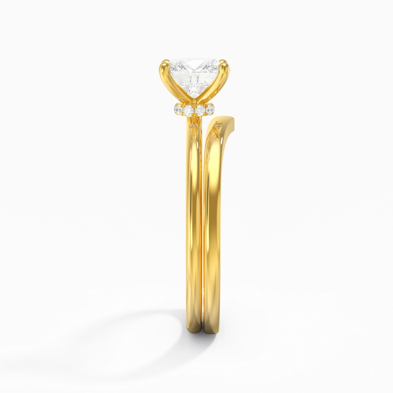 18K Gold Moissanite Bridal Set