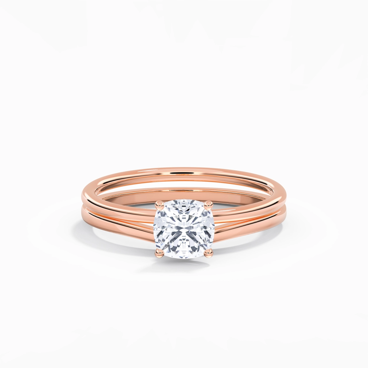 18K Rose Gold Moissanite Bridal Set