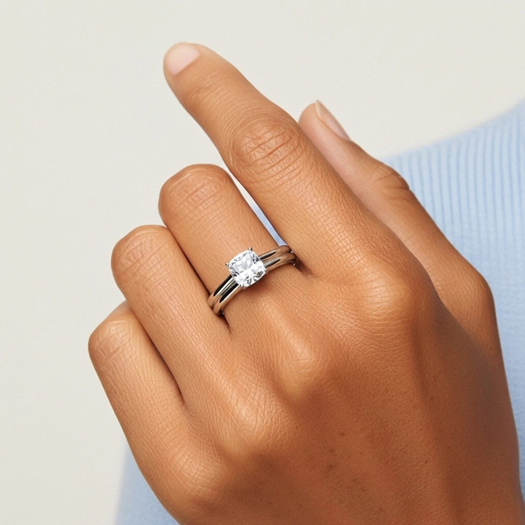 925 Sterling Silver Moissanite Bridal Set