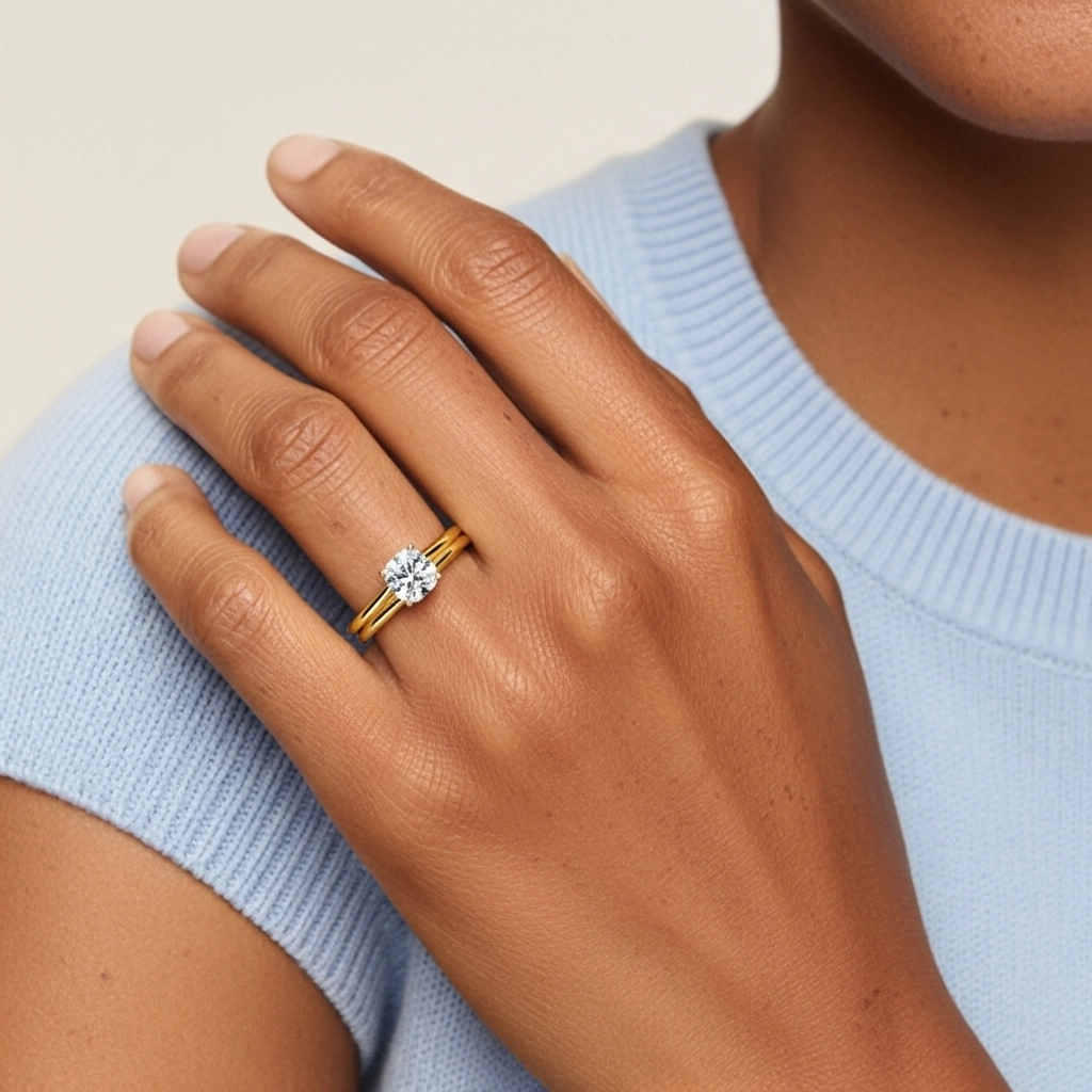 18K Gold Moissanite Bridal Set