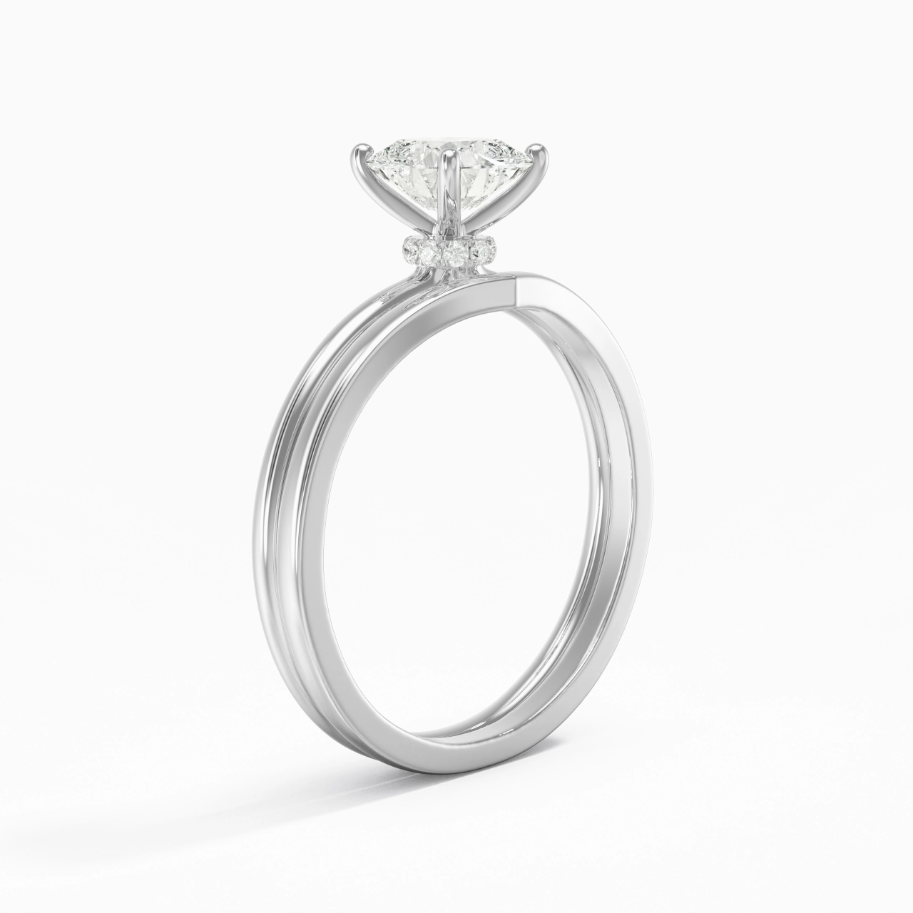 925 Sterling Silver Moissanite Bridal Set