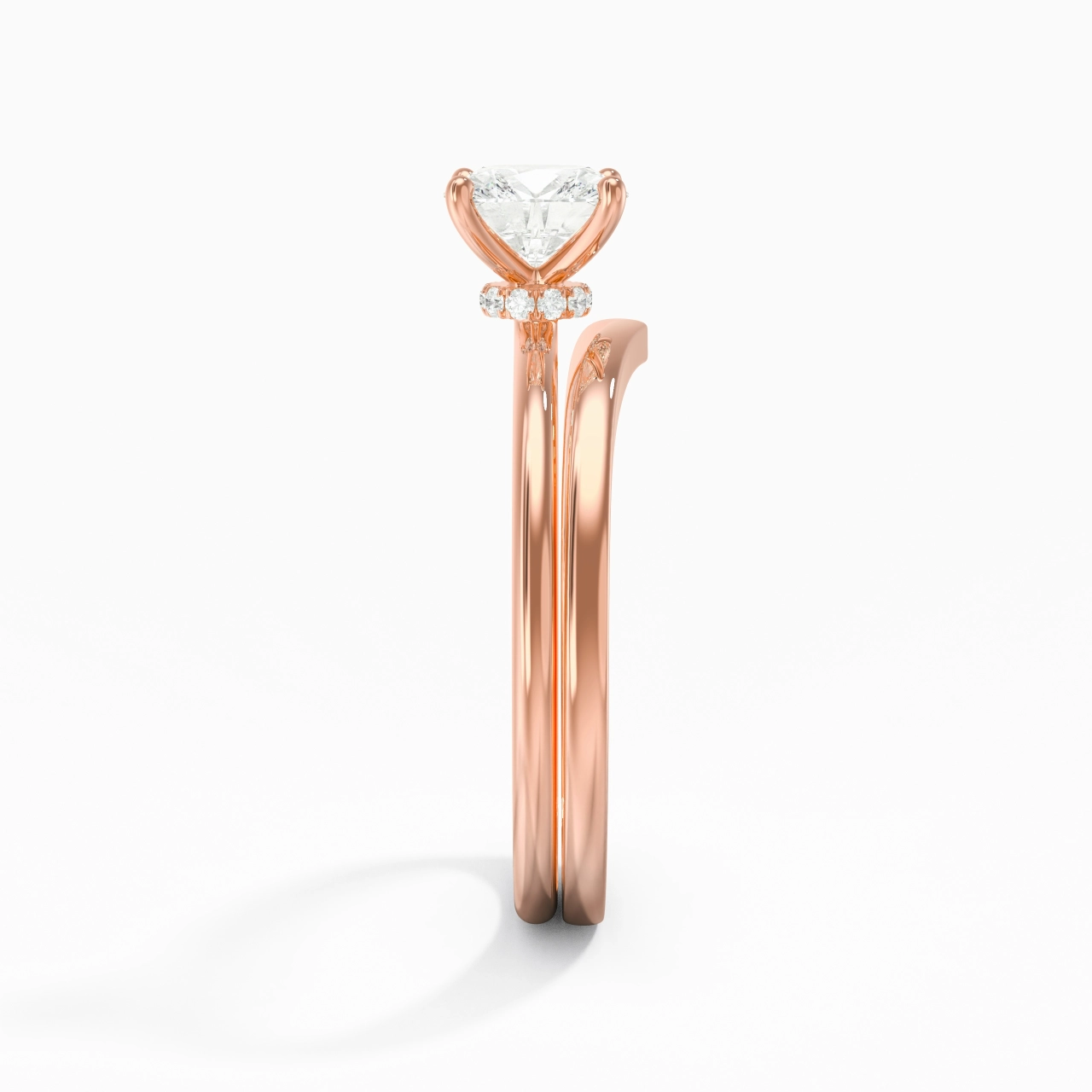18K Rose Gold Moissanite Bridal Set