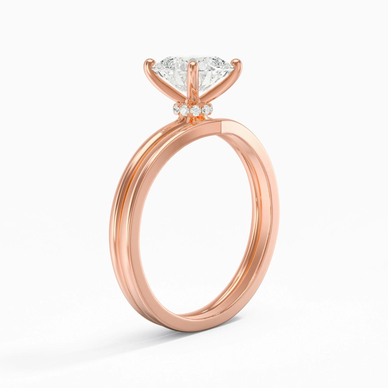 18K Rose Gold Moissanite Bridal Set