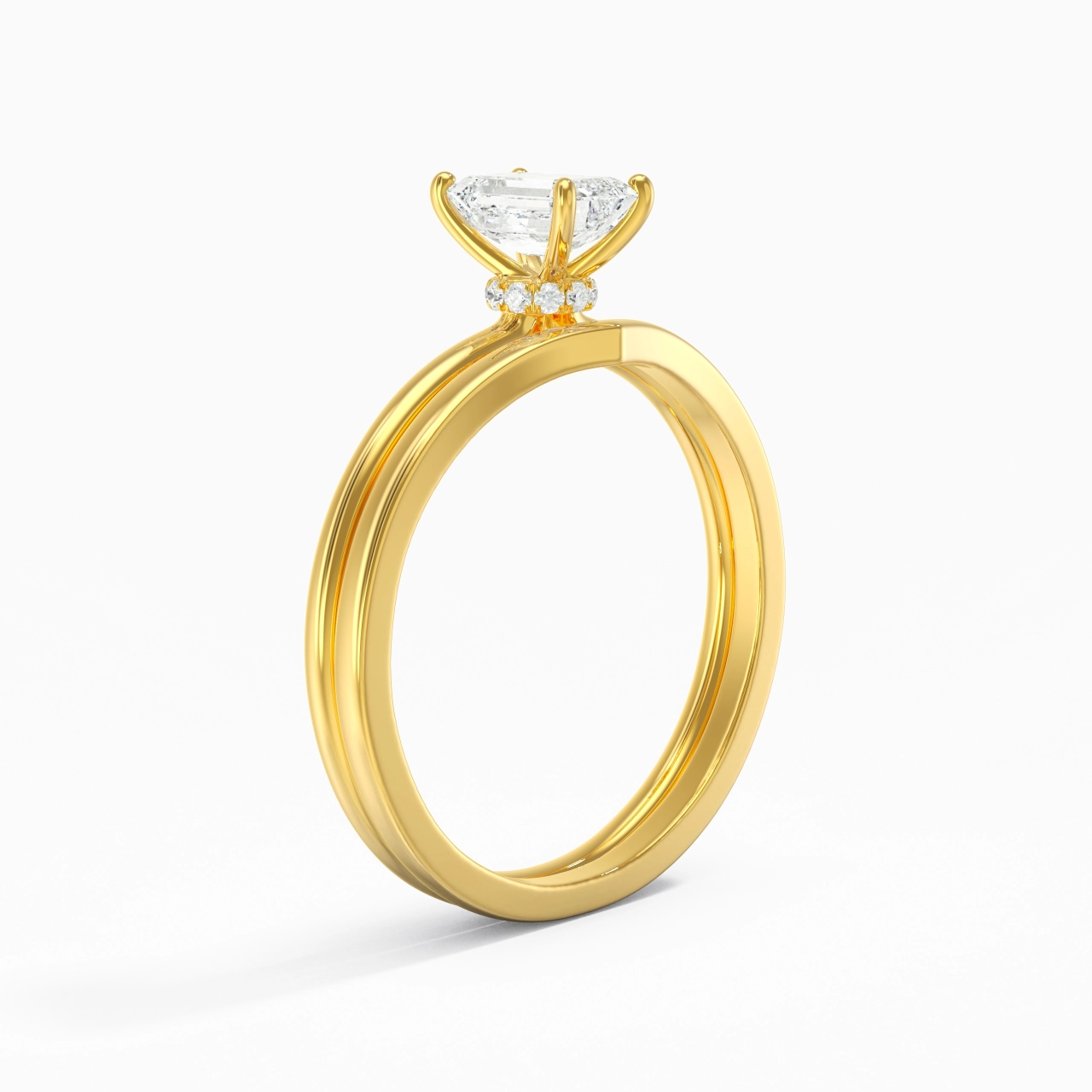 14K Gold Moissanite Bridal Set