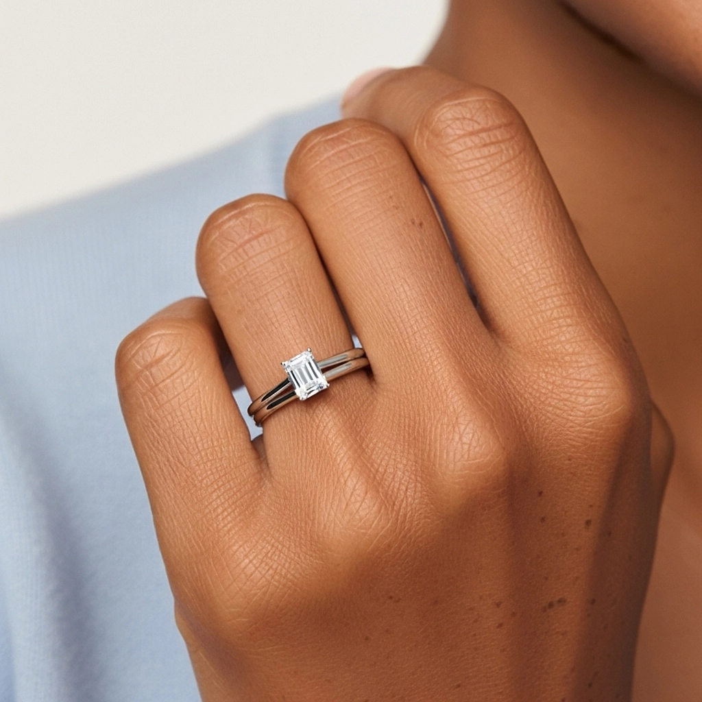 925 Sterling Silver Moissanite Bridal Set