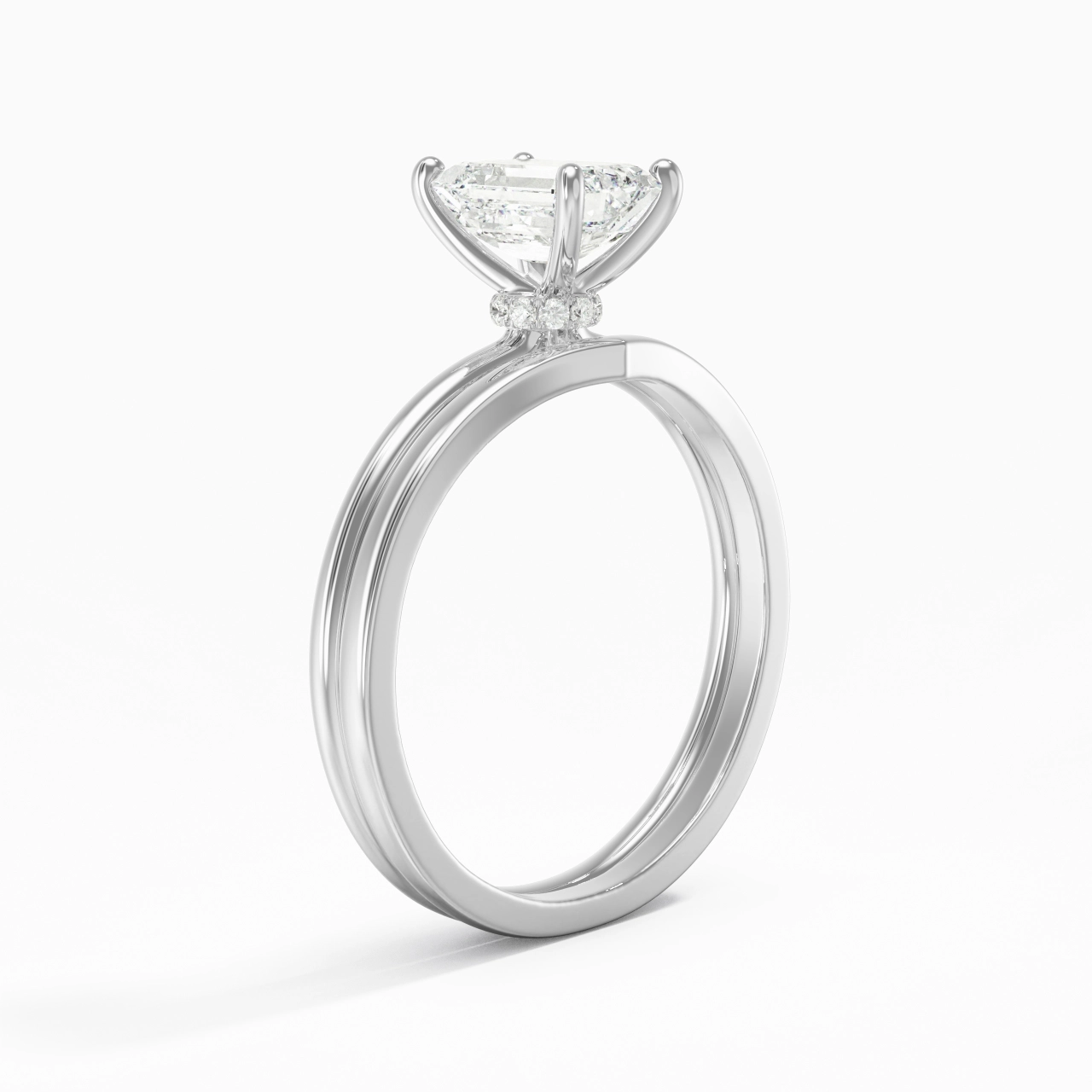 925 Sterling Silver Moissanite Bridal Set