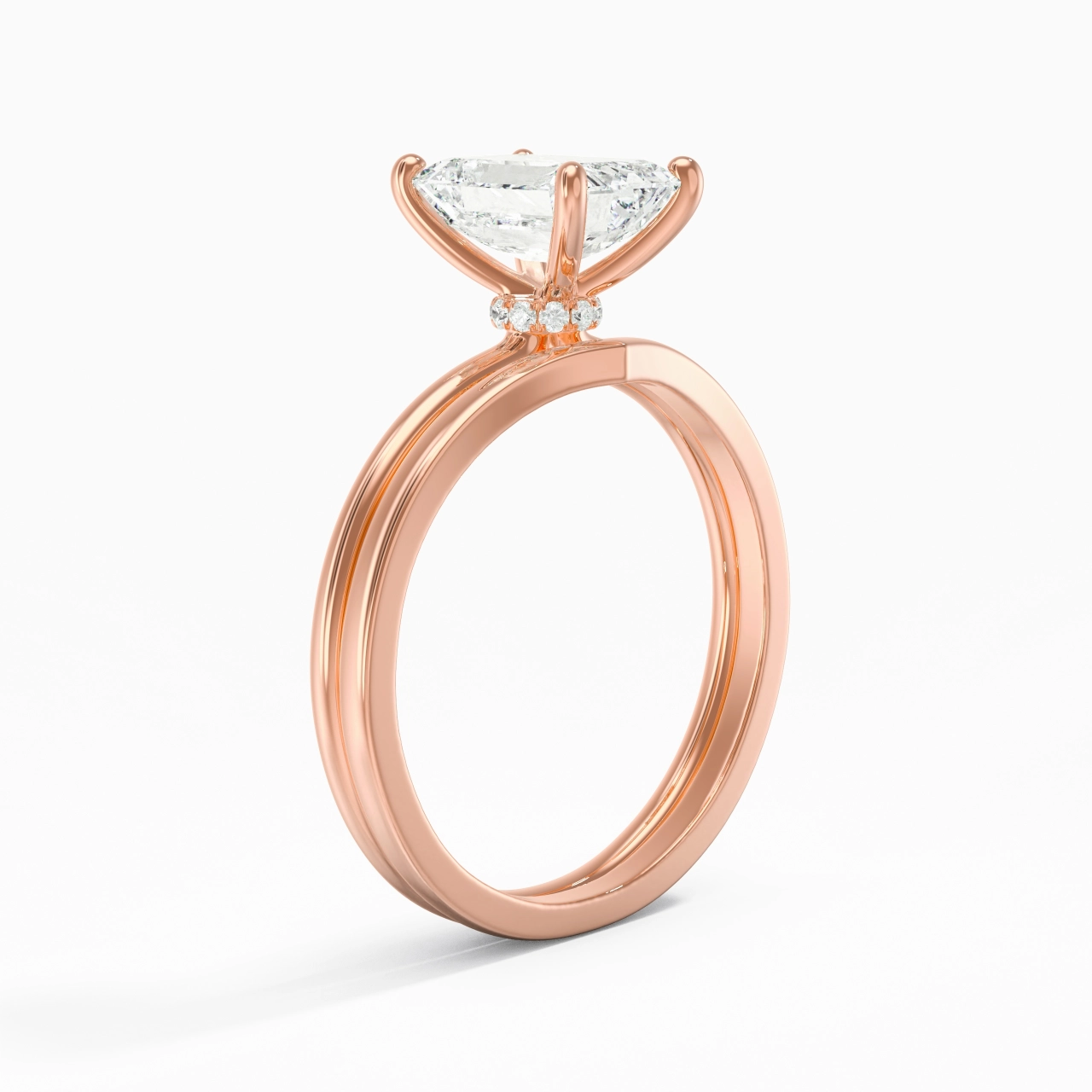 14K Rose Gold Moissanite Bridal Set