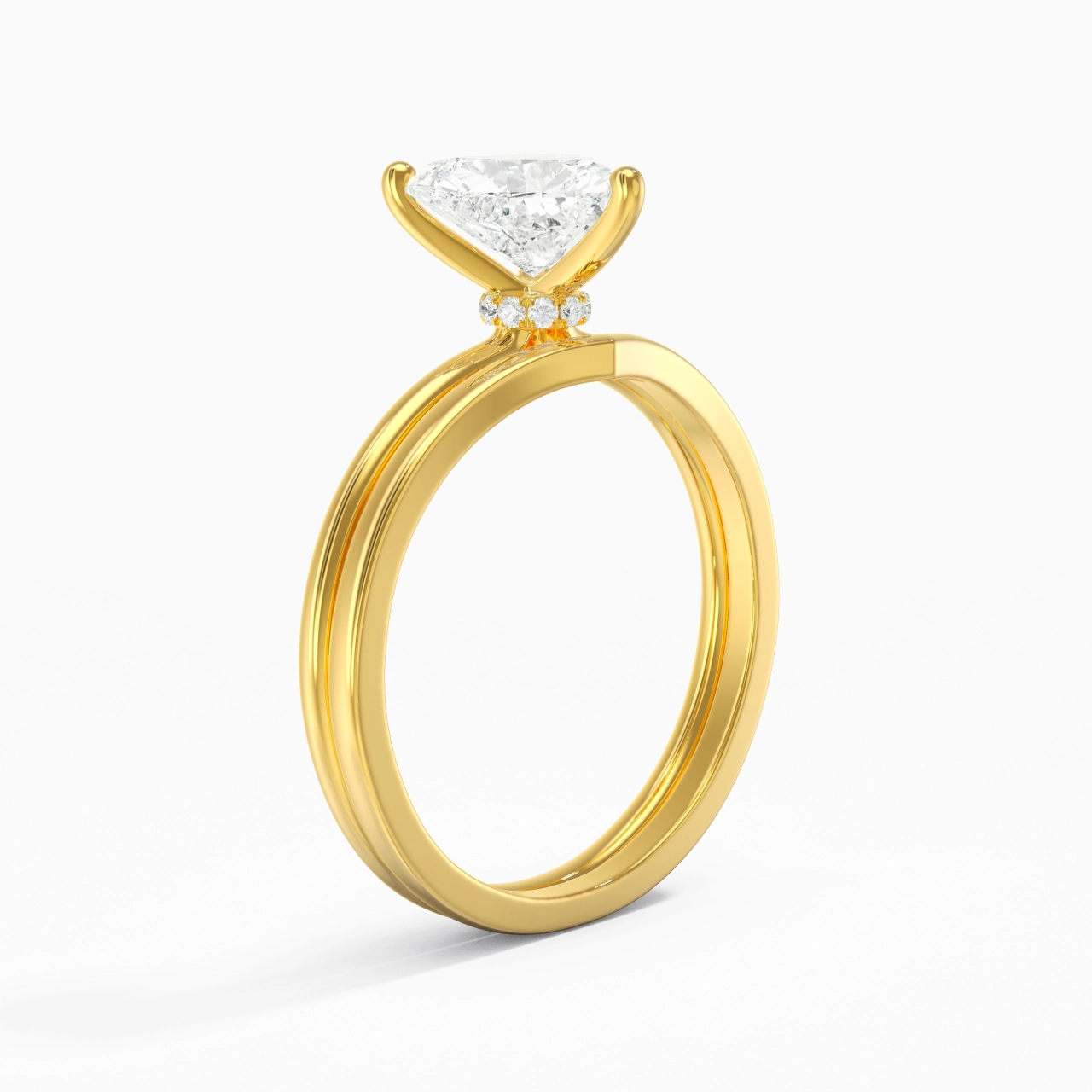 18K Gold Moissanite Bridal Set