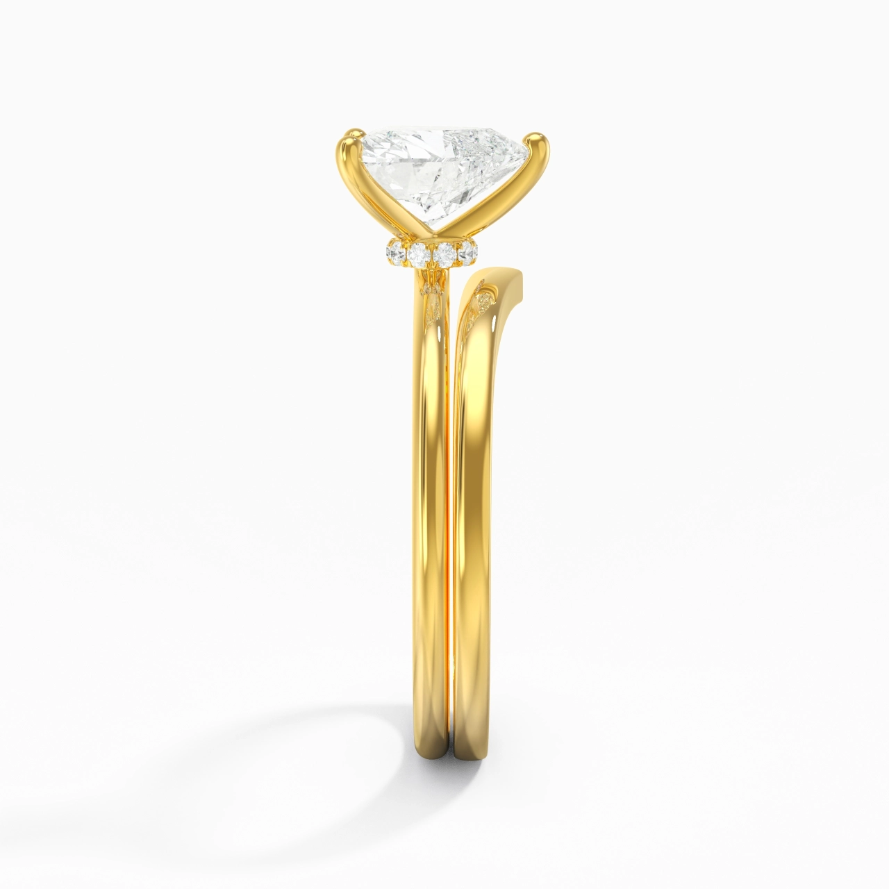 18K Gold Moissanite Bridal Set