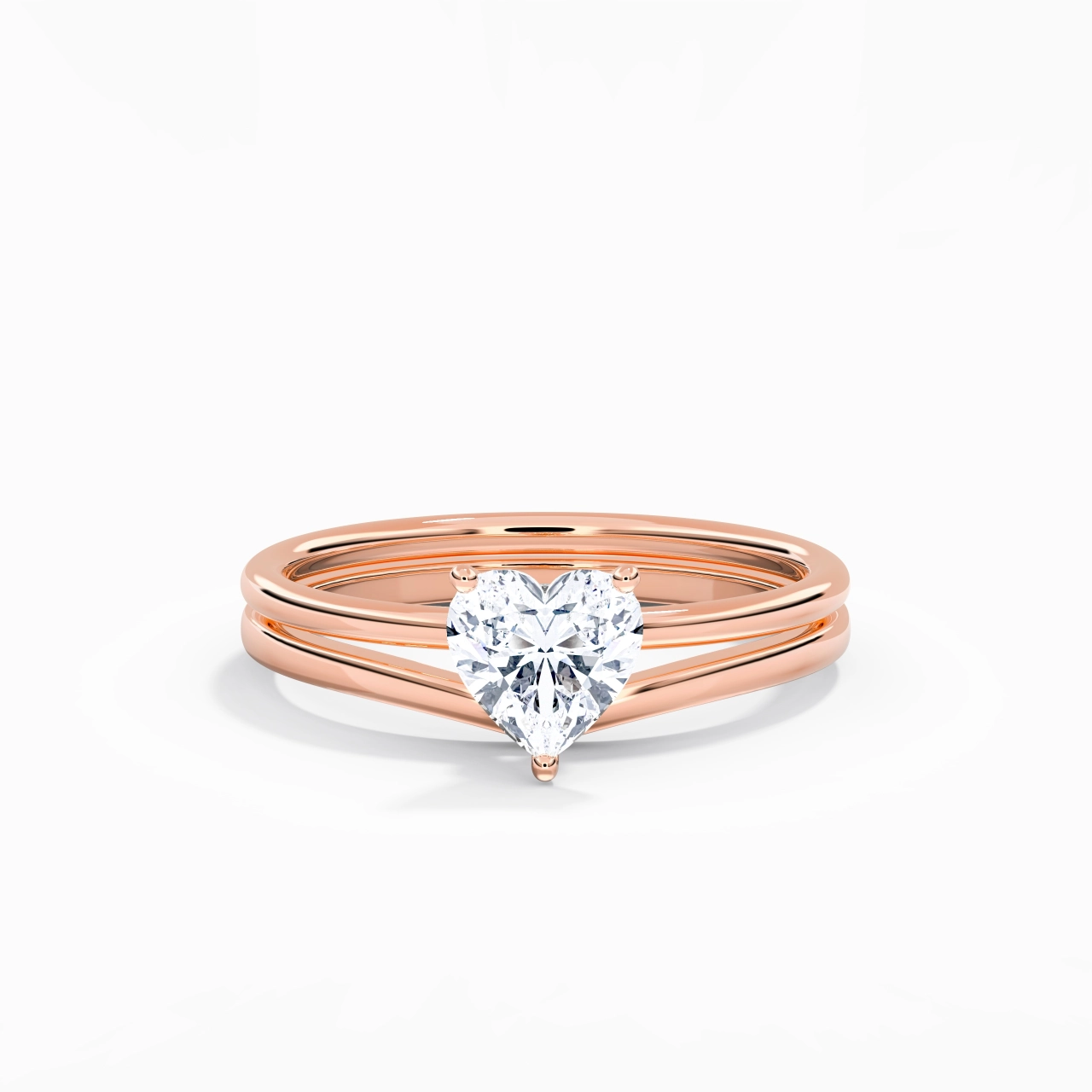 18K Rose Gold Moissanite Bridal Set