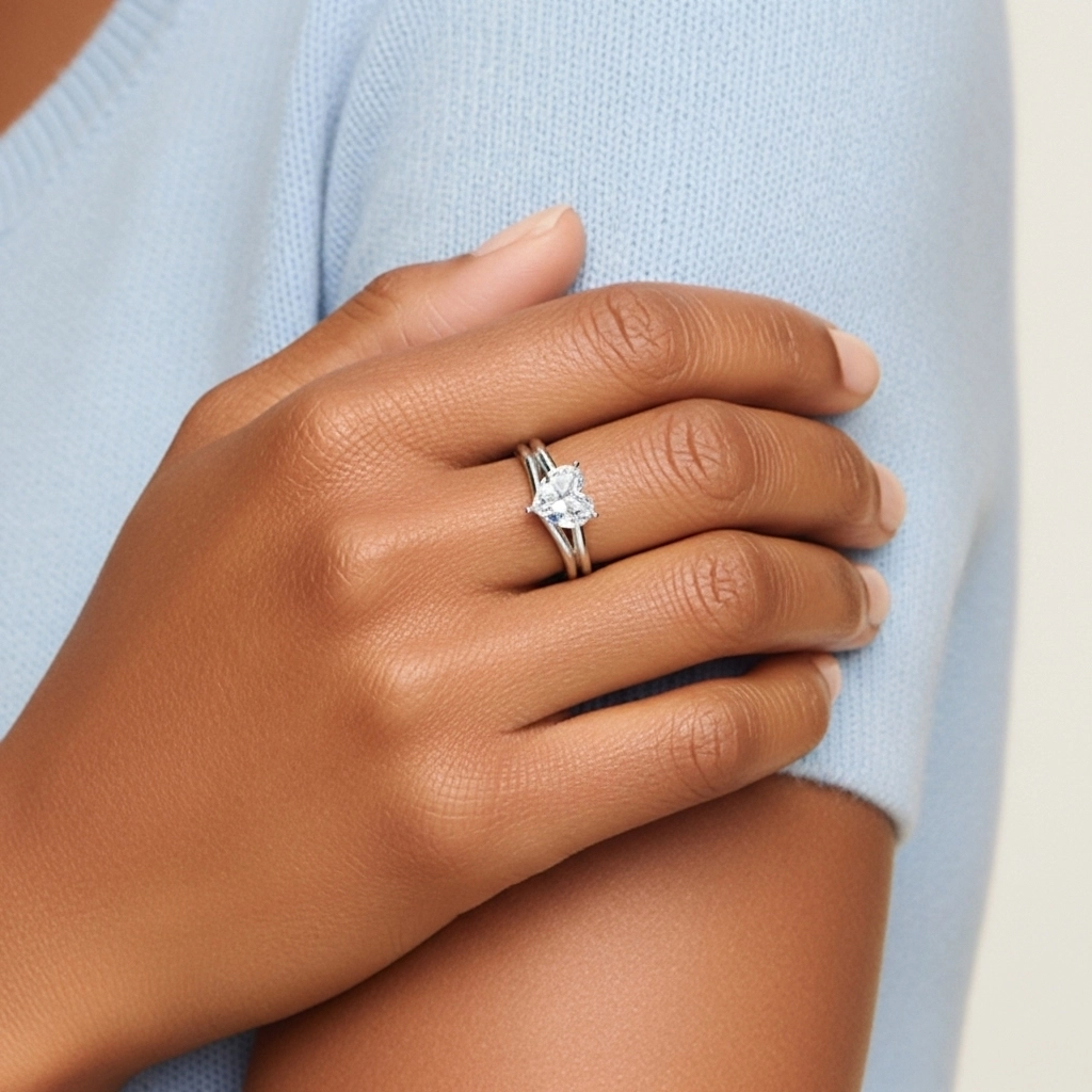 925 Sterling Silver Moissanite Bridal Set