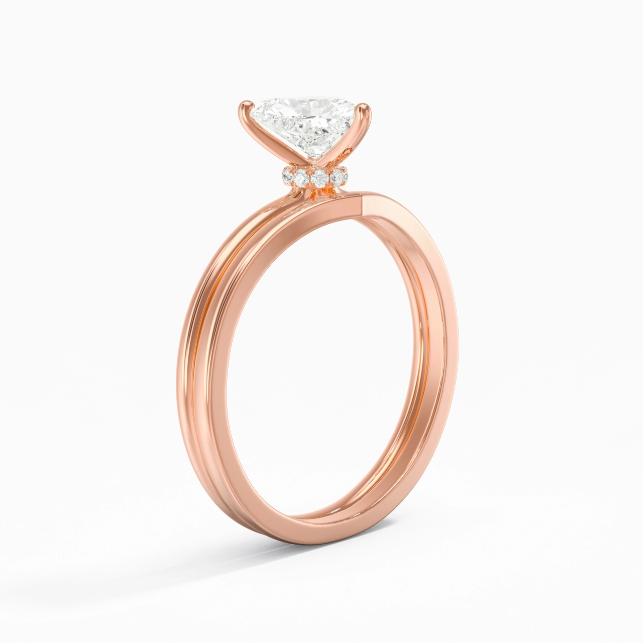 18K Rose Gold Moissanite Bridal Set