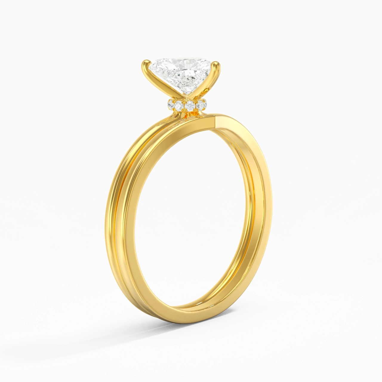 18K Gold Moissanite Bridal Set