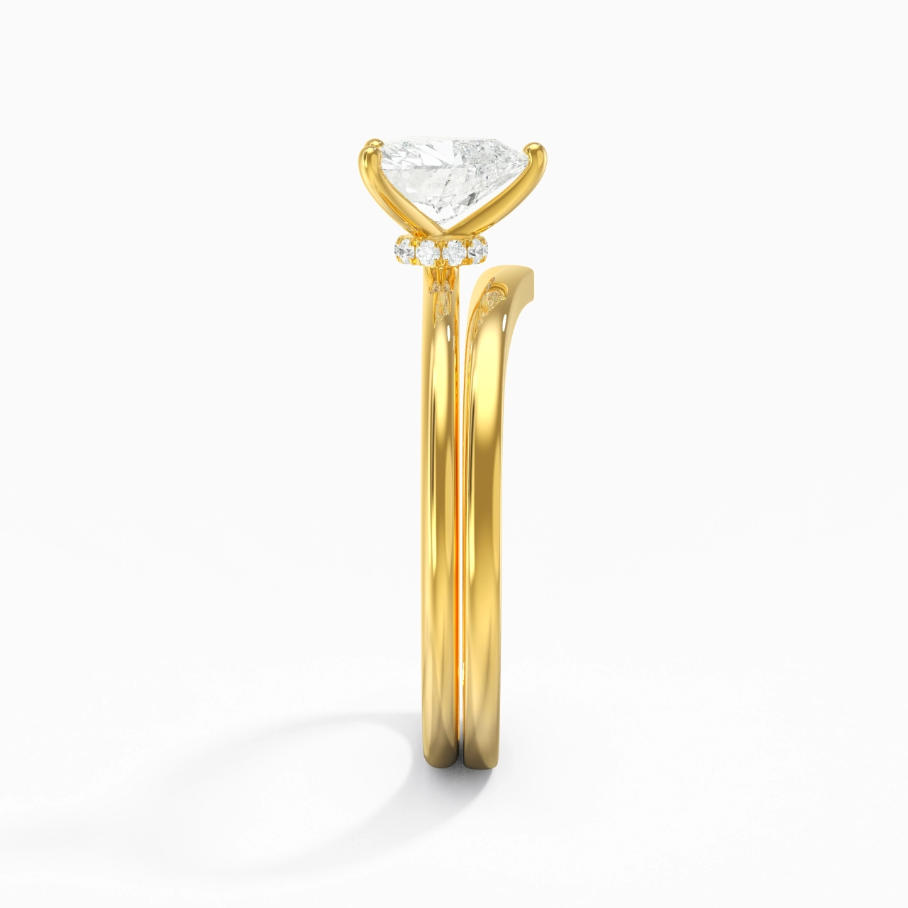 18K Gold Moissanite Bridal Set