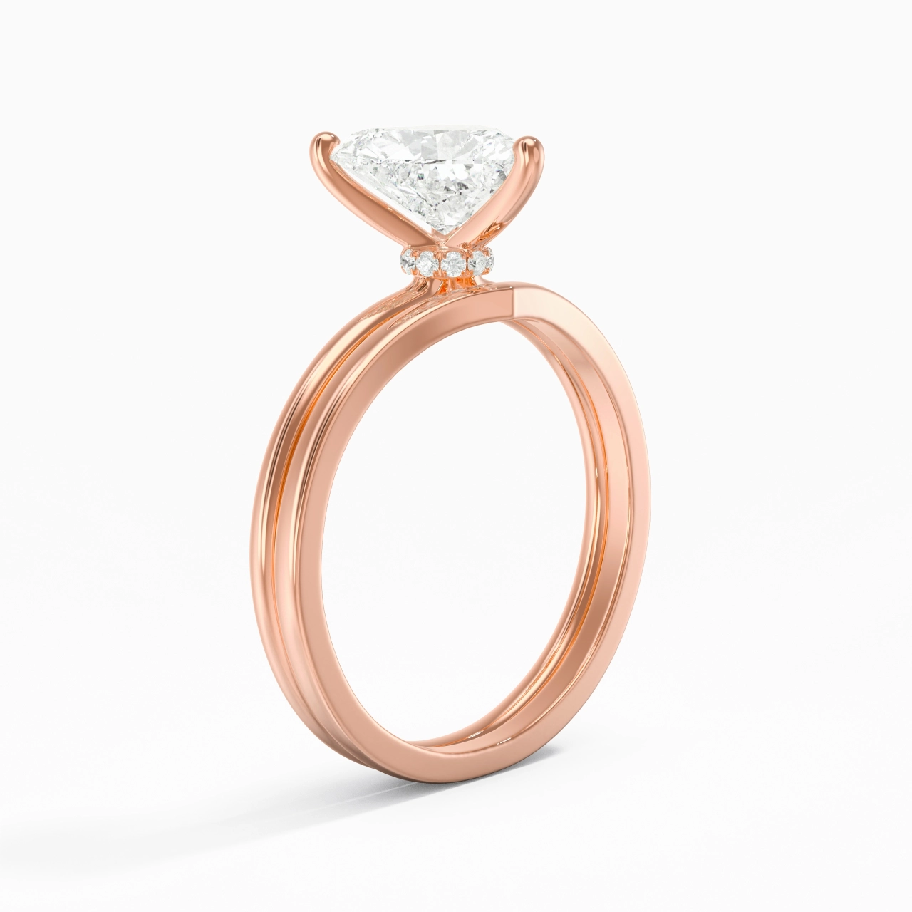 14K Rose Gold Moissanite Bridal Set