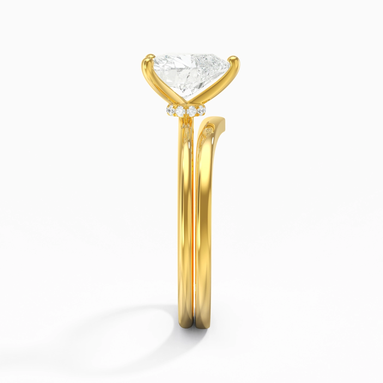 18K Gold Moissanite Bridal Set