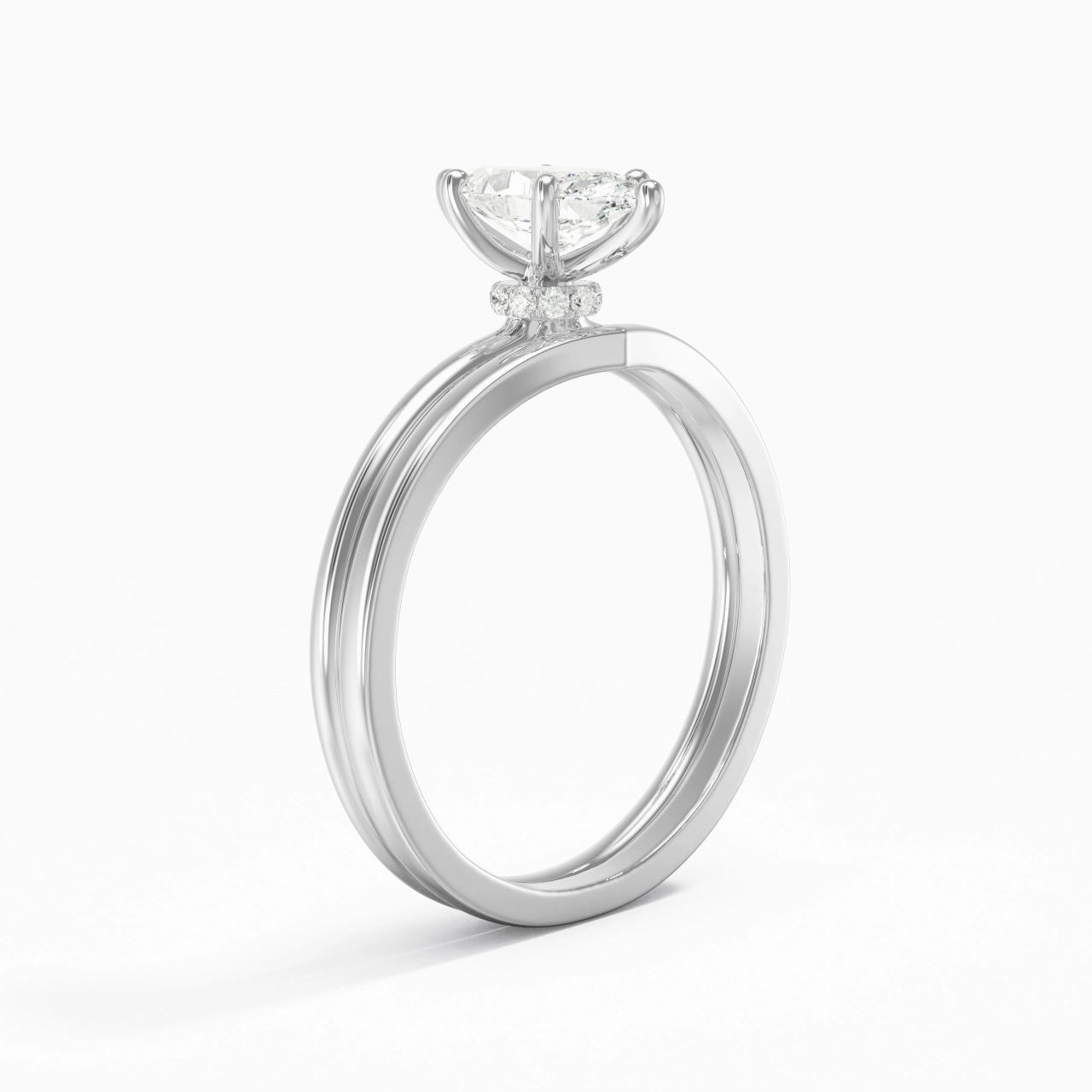 925 Sterling Silver Moissanite Bridal Set