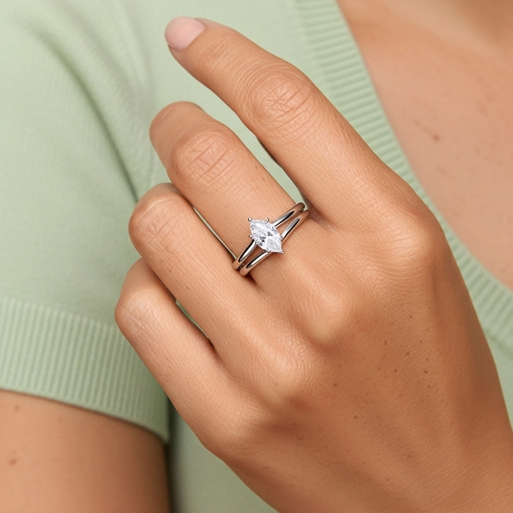 925 Sterling Silver Moissanite Bridal Set