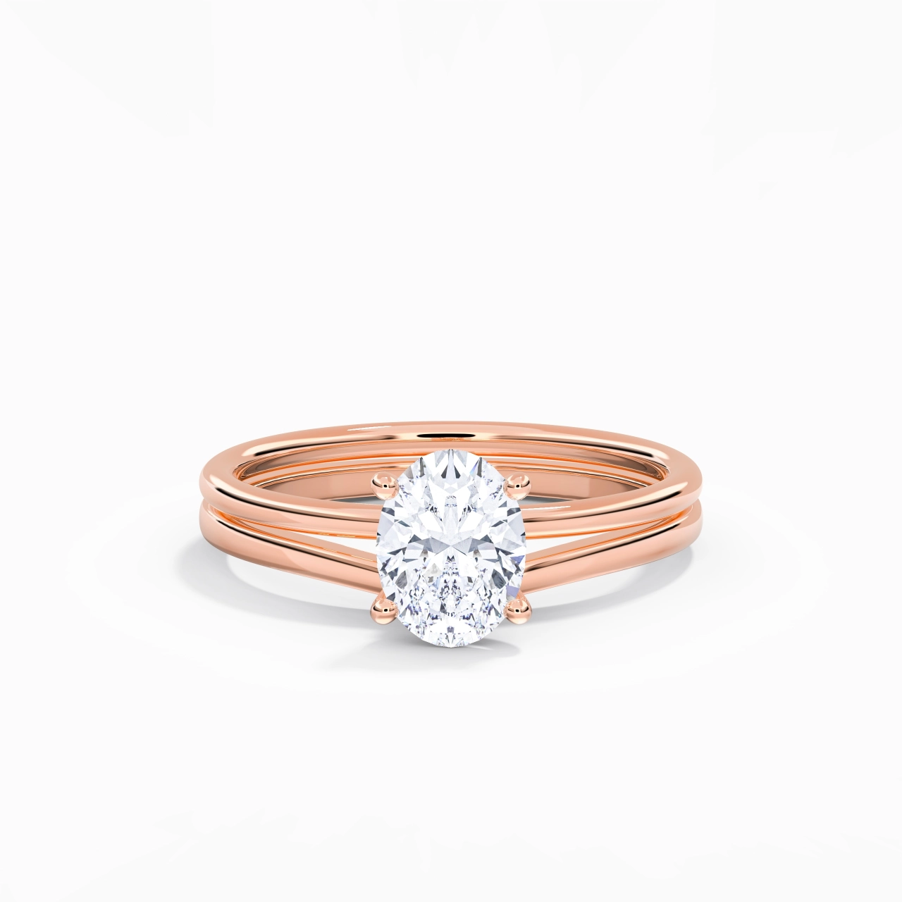 18K Rose Gold Moissanite Bridal Set