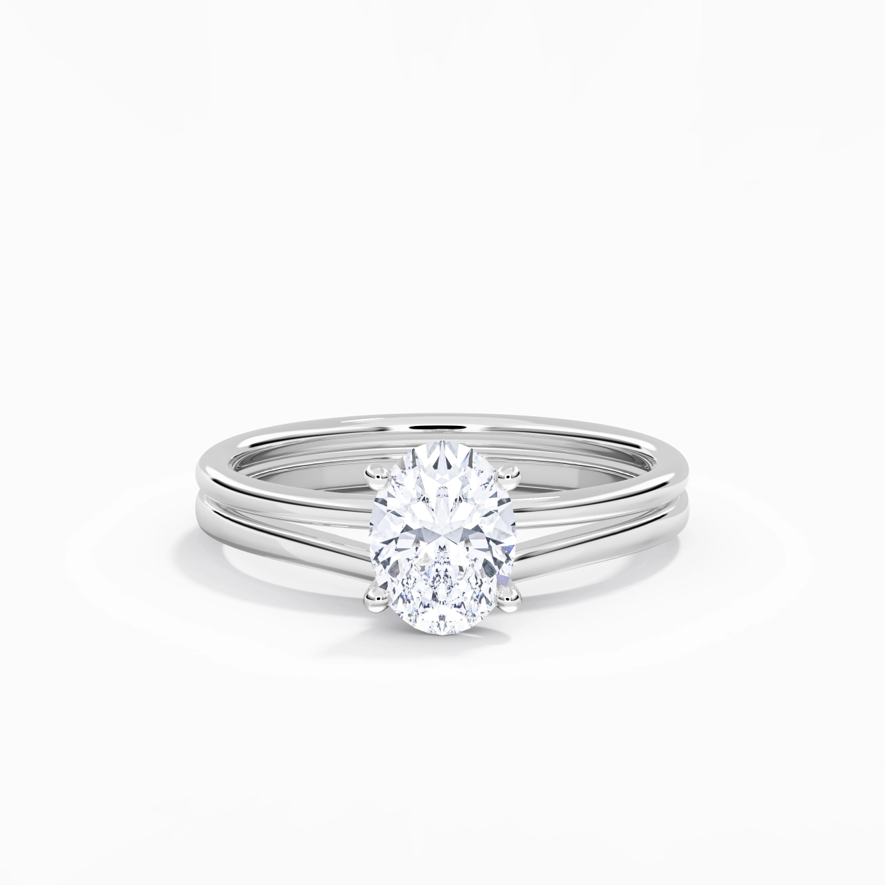 14K White Gold Moissanite Bridal Set