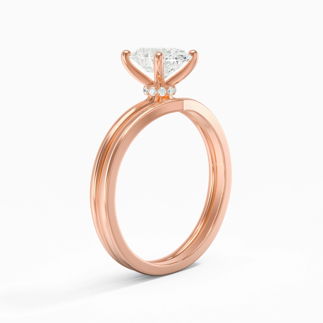 18K Rose Gold Moissanite Bridal Set
