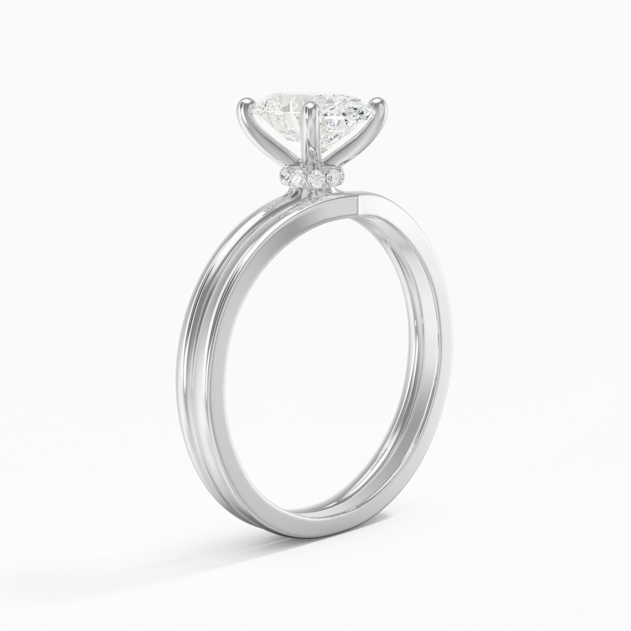 14K White Gold Moissanite Bridal Set