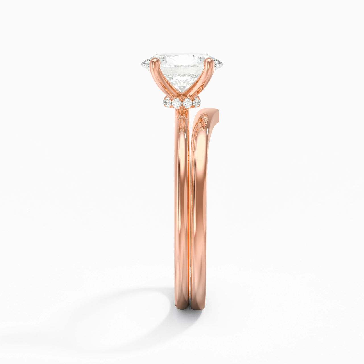 18K Rose Gold Moissanite Bridal Set