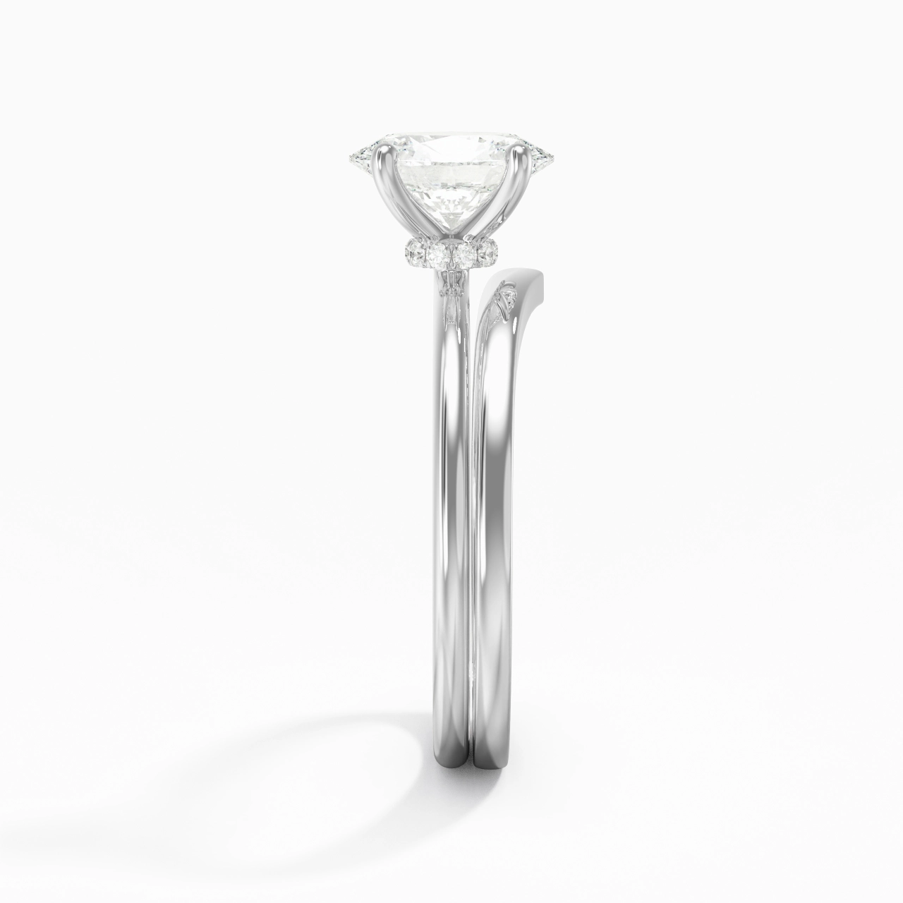 14K White Gold Moissanite Bridal Set