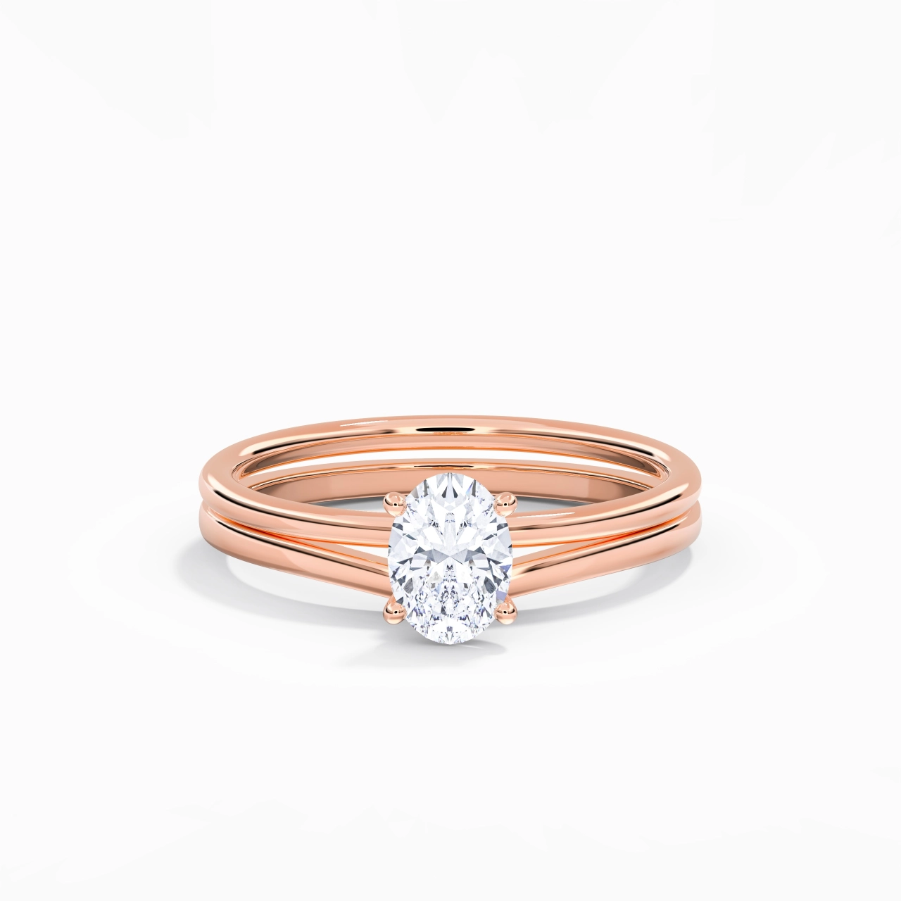 14K Rose Gold Moissanite Bridal Set