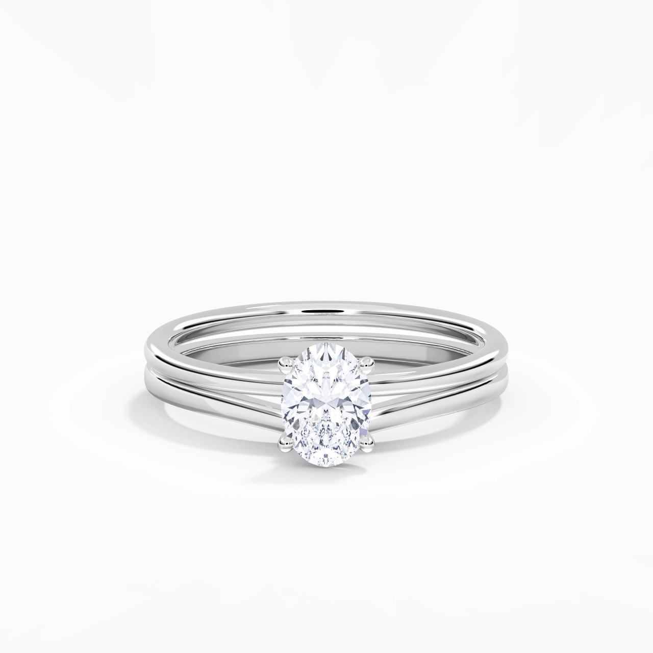 925 Sterling Silver Moissanite Bridal Set